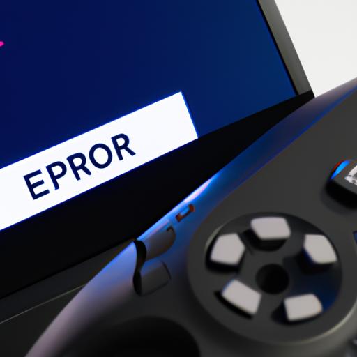 PS5 controller and error message on the computer screen after an update.